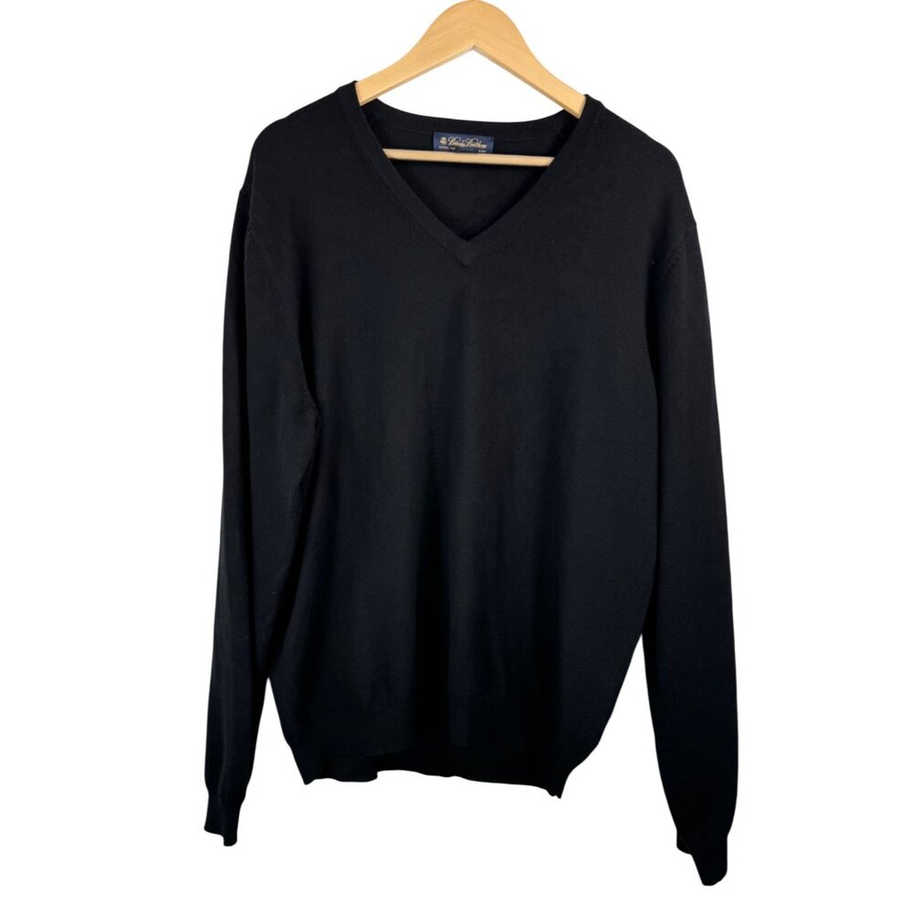 Brooks Brothers extra fine‎ Italian Merino wool Sweater black sz L